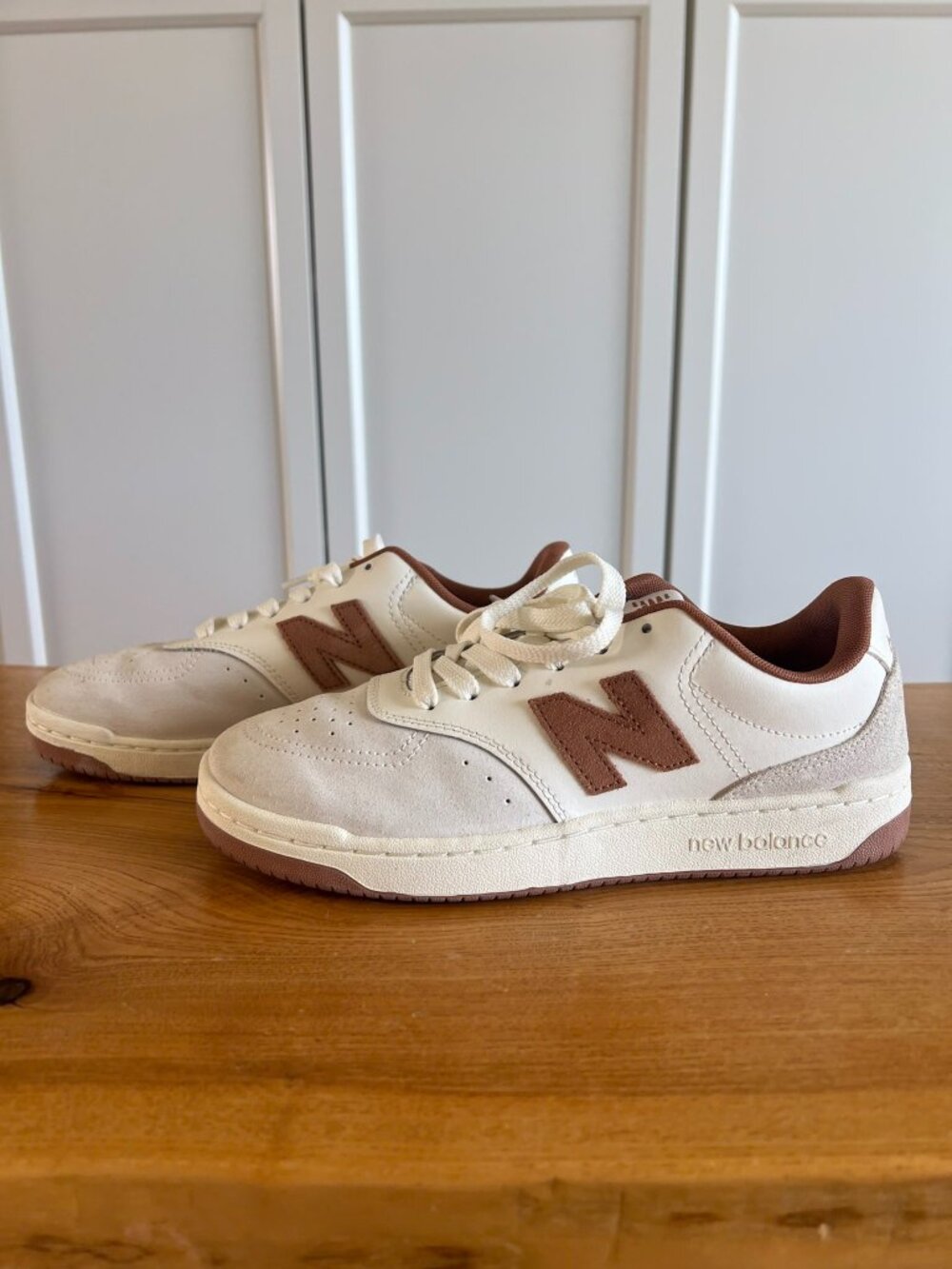 New Balance BB80 Sneakers Womens 9 White Brown Suede Leather Retro IOB